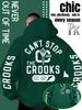 Fall/Winter Style Casual Streetwear Men's Hooded Sweatshirt, Featuring "CROOKS Letters + Torch Logo + CC-02 Logo" Print