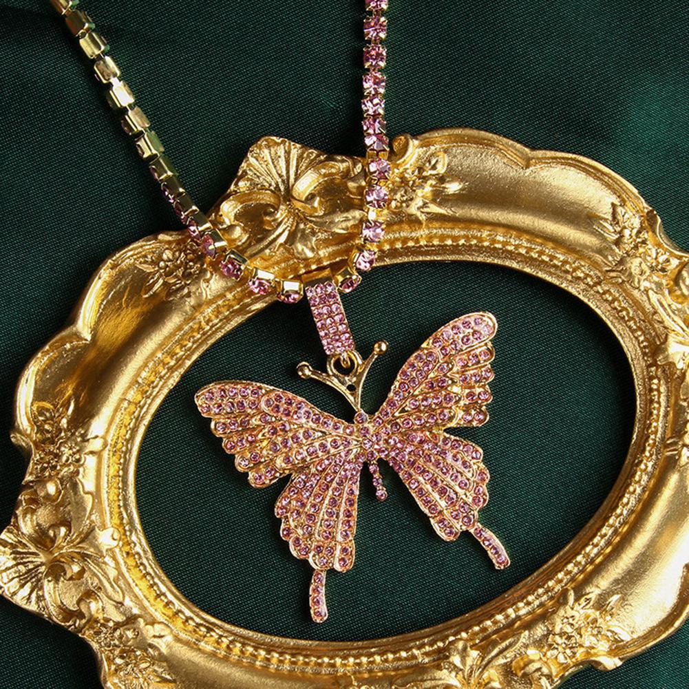 Damenmode Chic Shiny Hollow Schmetterling Halskette Anhänger