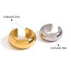 Yori 18K Gold Plated Stainless Steel Ear Clamps Dual Tone Curved Design Elegant Modern for Any Occasion Jewelry NEW