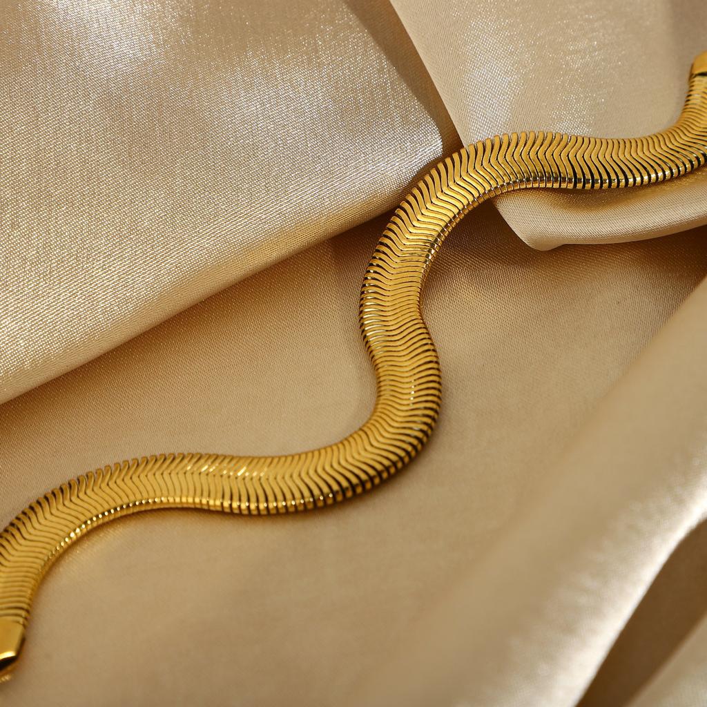 Stainless Steel 6mm Thick Snake Chain Bracelet For Men Women Punk Link Chain Vintage Bracelet