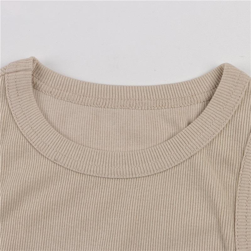 Ribber Knitted Women's Summer Knitted Tops Sport Vest Off Shoulder Tank Top Casual Sleeveless Tops