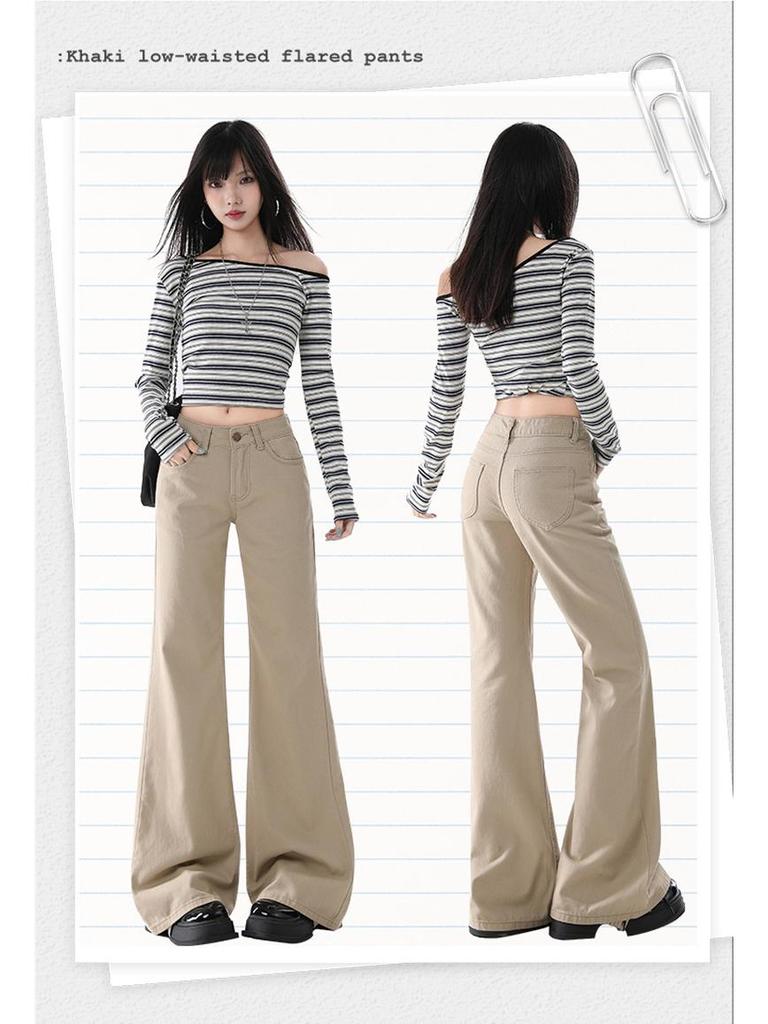 2025 Women's Retro Low-Waist Micro-Flare Jeans – Non-Clingy, Versatile, Loose Fit for Autumn