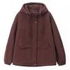 Women's Plus Size Pure Cotton Fleece-Lined Parka Jacket - Short, Thickened, Casual Style for Autumn/Winter 2024
