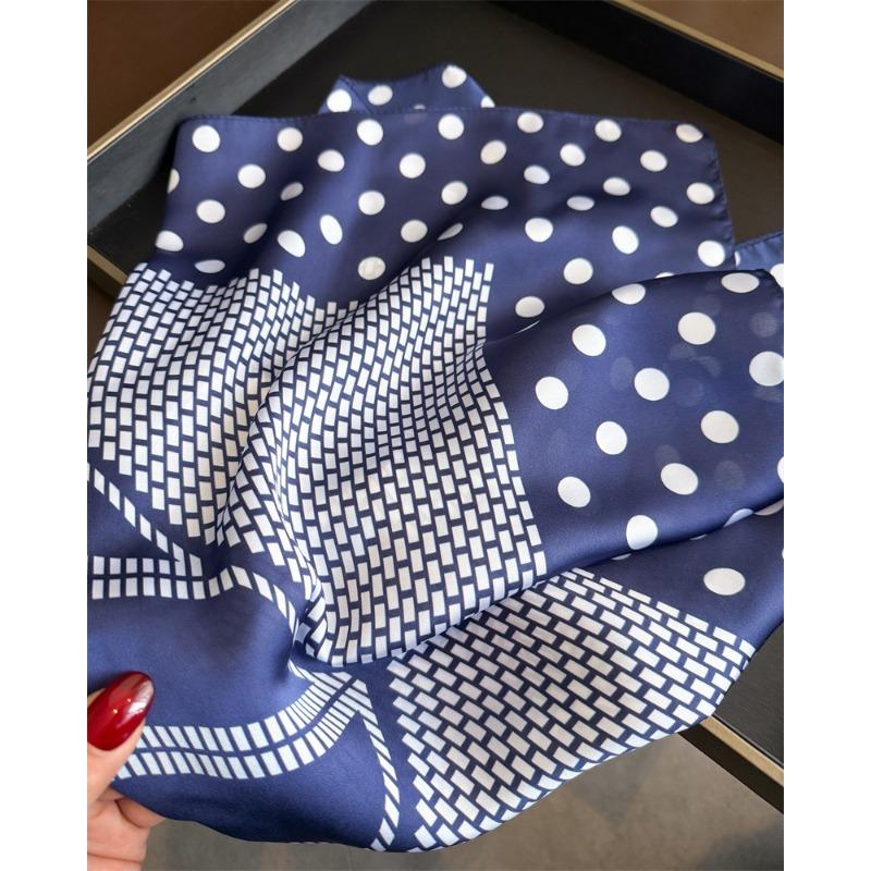 Women S Polka Dot Printed Silk Like Square Scarf For Summer