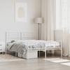 Vidaxl Metal Bed Frame with Headboard and Footboard, White, 120X190 Cm