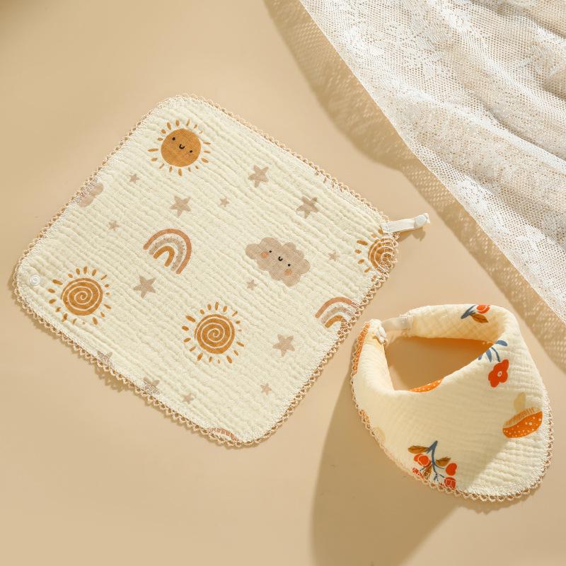 Baby Cotton Bib & Scarf Set - Infant Triangle Design