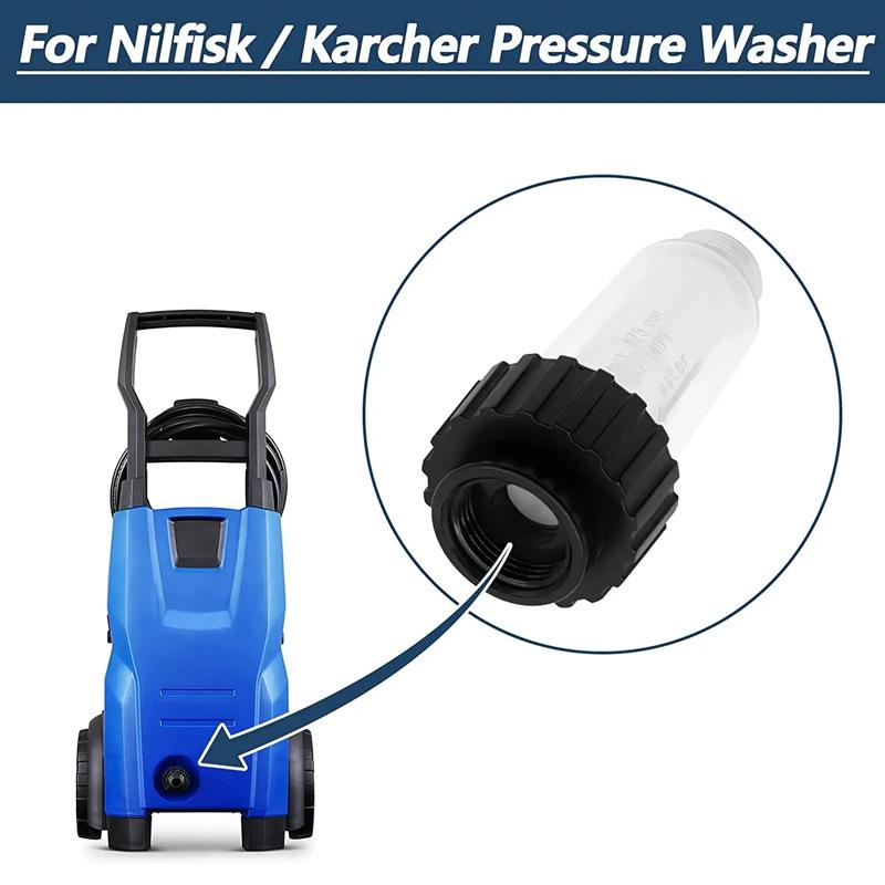 Water Filter Connector for High Pressure Washer Gun G3/4 Inch Connection (with Filter Cartridge) for Kärcher K2 K3 K4 K5 K6 K7
