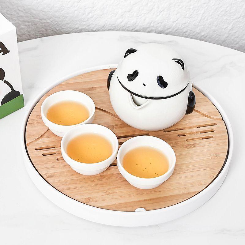 Panda Travel Tea Set Cute Portable Teaware Quick Cup Ceramic Gongfu Tea Insufer Multiple Models Opitional 2026 New Creative Gift