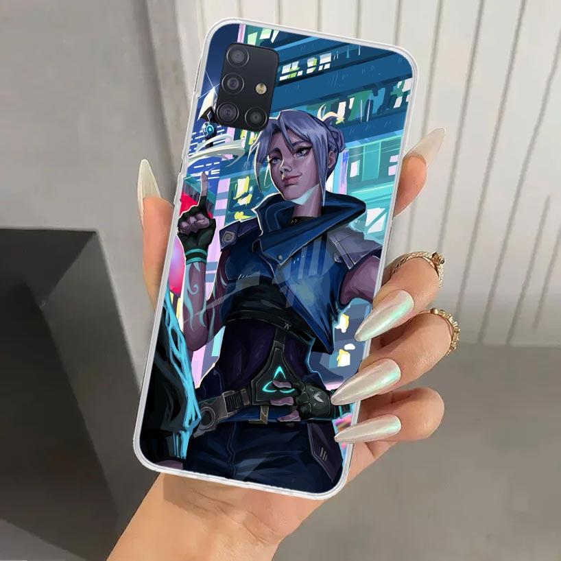 

Valorant Jett Phone Case for Samsung Galaxy A52 A32 A22 A12 A02S A50S A30S A10S Note 20 Ultra 10 Plus S10 A31 A20 A71 A72 Galaxy Samsung A10S