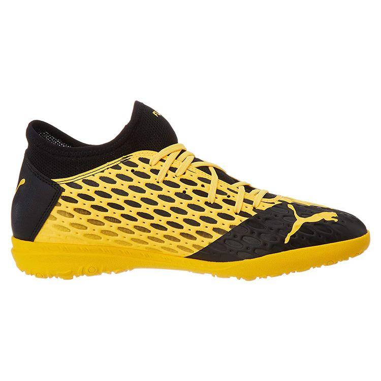 Puma Future 5.4 Round Toe Lace-Up TT (Rubber Studs) Soccer Shoes Men Soccer Shoes Black Yellow 105803-03