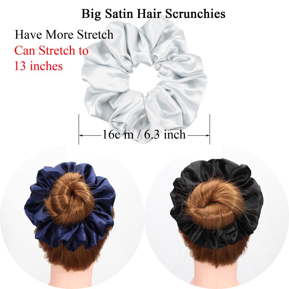 59 Colors XXL Plus Size Hair Ties Oversized Hair Scrunchies Extra Large Malaysia Muslim Hair Tie Chiffon Silk Satin Scrunchy