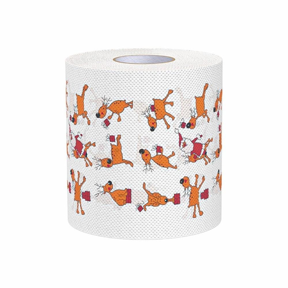 Santa Printed Christmas Toilet Roll Paper Christmas Tree Printed Kitchen Tool Christmas Pattern Tissue Color Pattern