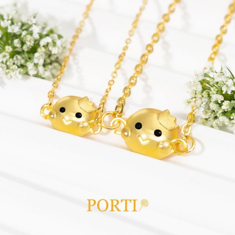 Porti 24k Gold 1.875g Snake Crown Chain Bracelet