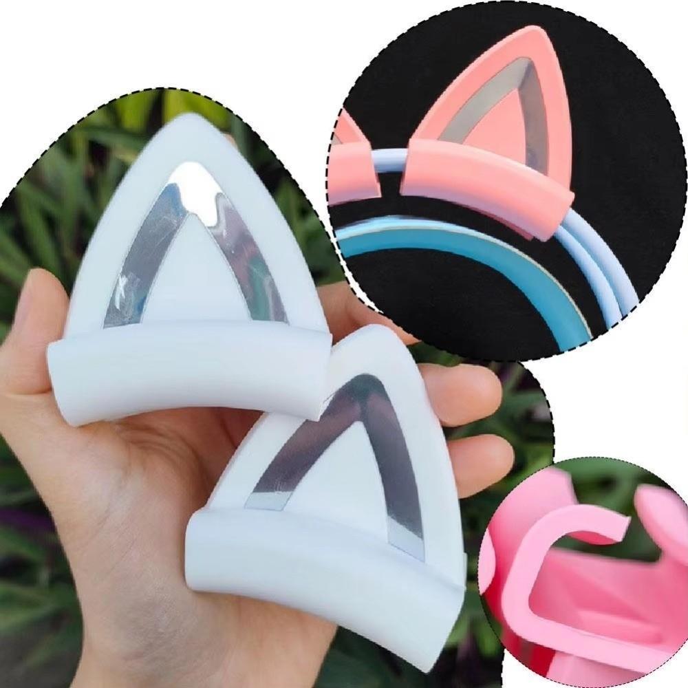 2 st kattöronhörlurar Dekorerade Avtagbar Stereoheadset-dekoration Fäste för hjälm