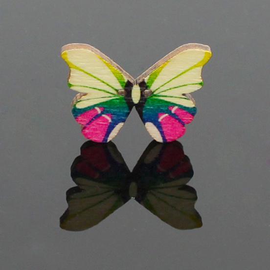 50 st 2 Hål Blandad Färg Fjäril Träknappar Sömnad Scrapbooking DIY