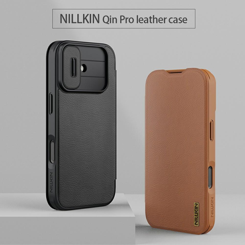 NILLKIN Qin Pro Series for iPhone 17 Case with Card Slots Leather Phone Cover