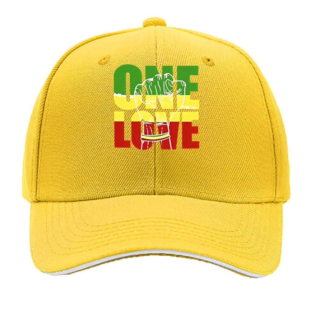 ONE LOVE Print Adjustable Snapback Lightweight Hat for Outdoor Activities Sports and Fishing Sandwich Baseball Cap