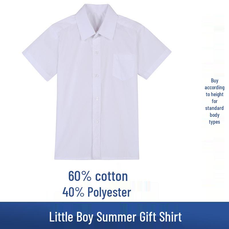 Shenzhen School Uniform Summer Set for Primary Boys & Girls: Short-Sleeved Shirt, Plaid Pants, Skirt, Short Skirt, and Bow Tie