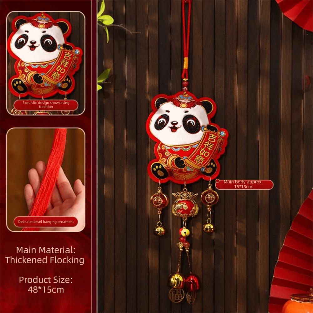 Lanyard New Year Decorative Hangings Gold Foil Embossing Bell Pendant Festive Ornaments Chinese Style With Tassel