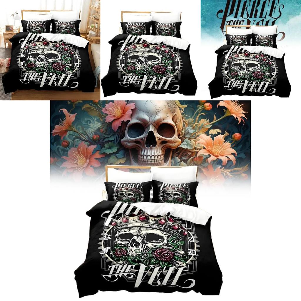Pierce The Veil Album Cover Digital Print 3piece Bed Set With Reactive Dyeing Modern Minimalist For Home Bedroom Decor