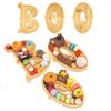 VOFUN-Halloween BOO Charcuterie Board Wooden Serving Tray 3 PCS For Indoor For Kitchen Table Fireplace Decorations