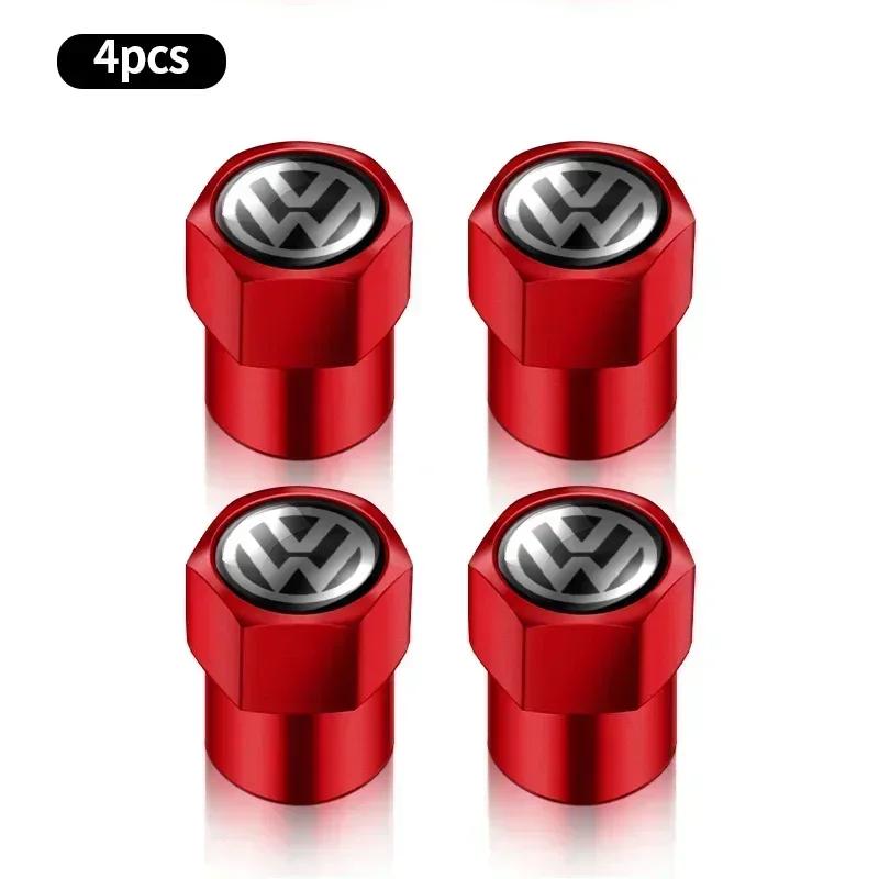 VW 4pcs Car Tire Valve caps Emblem metal Cap Case For for VW Volkswagen Golf Polo Passat Touran accessories Car Styling