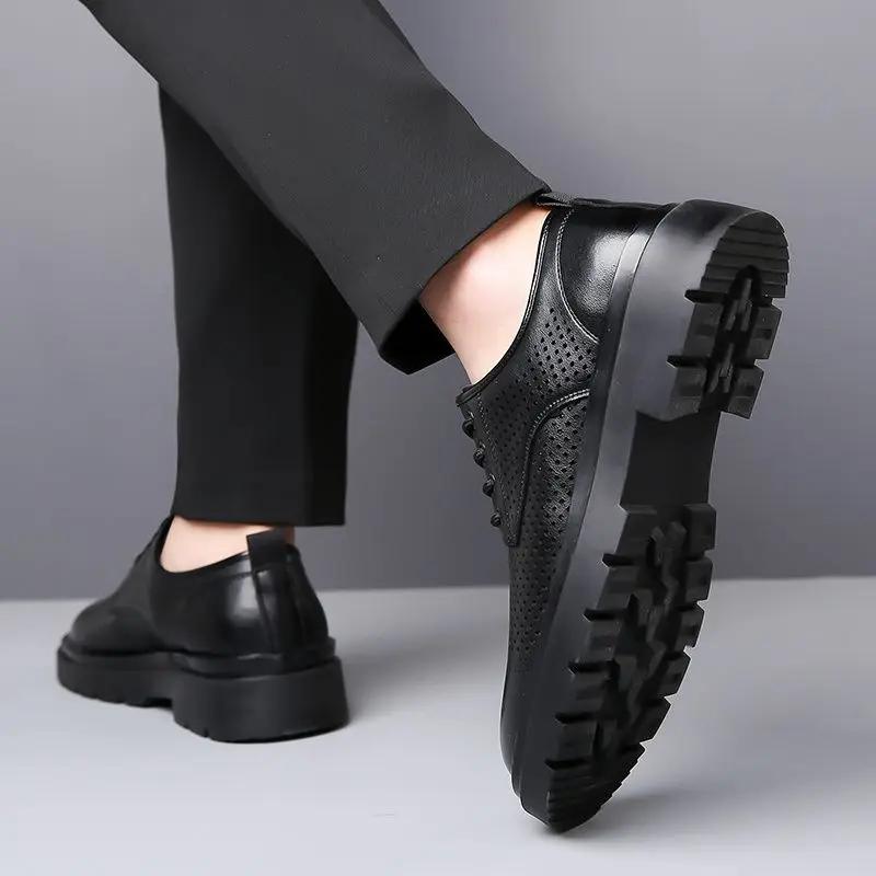 Low Heel Male Casual Shoe Lace Up Mesh Breathable Size 45 Retro Classic Original New In Slip-on Sale Price Men's Leather Shoes