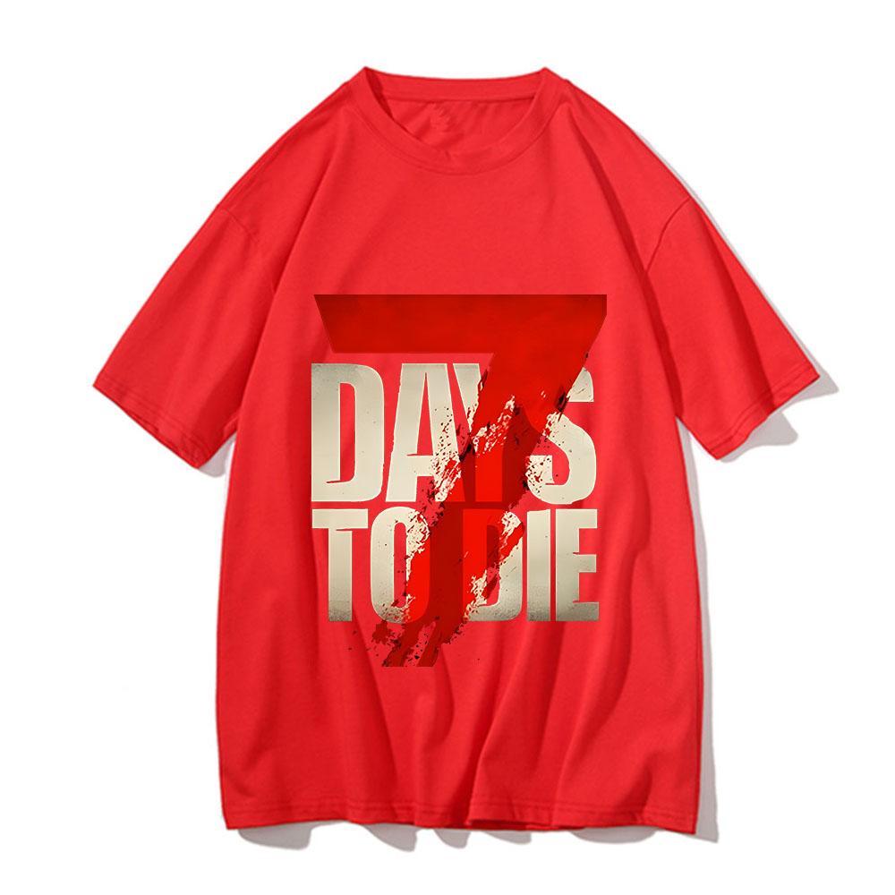

7 Days To Die Game Mens Short Sleeve Fashion Brand Trend White Clothing Tees Woman Customized Clothes Unisex Tops S