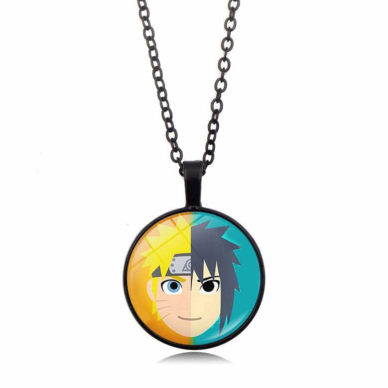 anime merchandise Naruto Sharingan Pendant Necklace Men Women Versatile Circular accessories Sweater Chain toys gifts for kids
