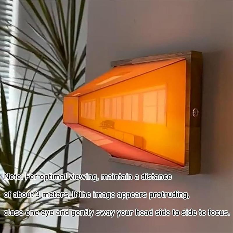 3D Naked Eye Visual Night Light, Creative Wall Mounted Decorative Light, Three Dimensional Visual Effect LED Lights, Office Unique Atmosphere Lamp