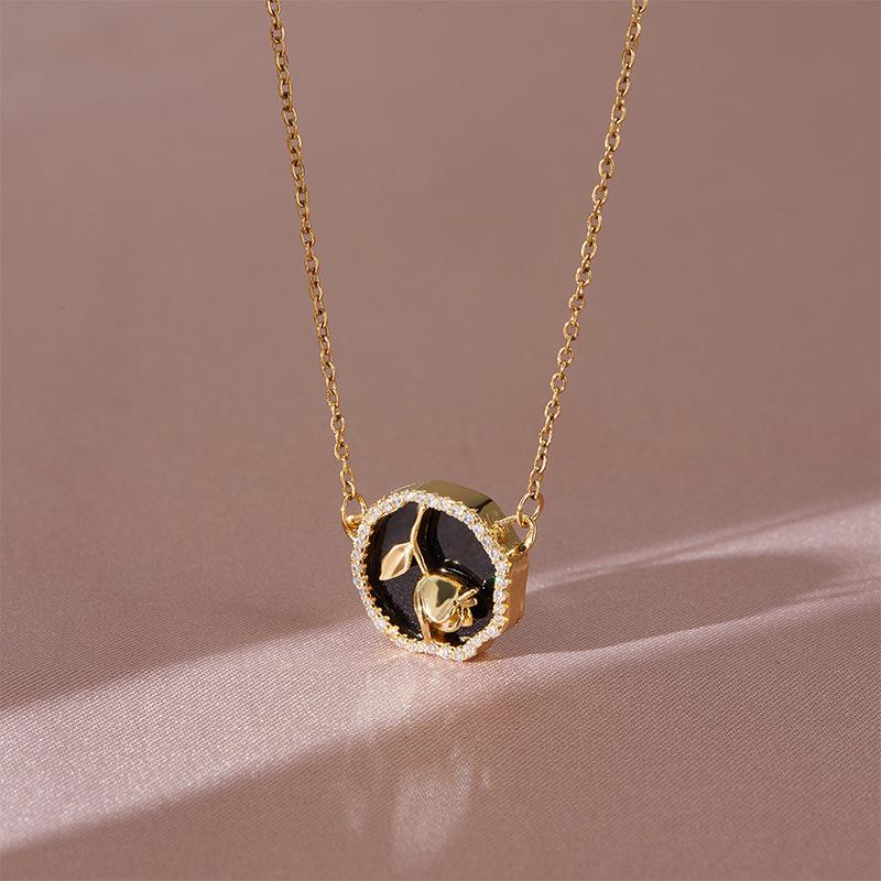 

Французское ретро ожерелье с розой Женское высококлассное трендовое темпераментное изысканное ожерелье-подвеска цепочка для ключицы