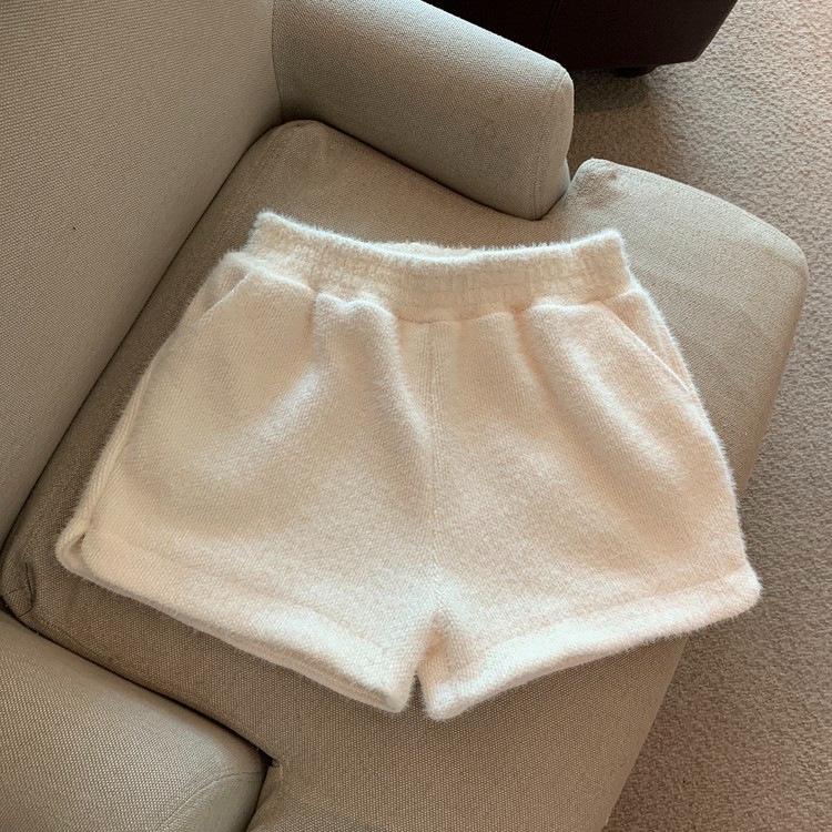 Women's High-Waisted Mink Velvet Wide-Leg Pants for Autumn/Winter