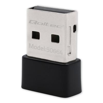 Qoltec Wi-Fi USB Adapter Ultra-fast, Wireless Mini | AC Standard | 650Mbps