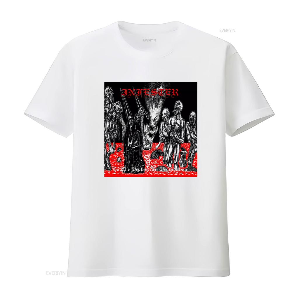 Infester T Shirt Death Metal Inspired Design with Depths Degradation Theme Perfect for Metalheads vintage Washed Comfortable