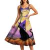 Women's Casual Halloween Print Round Neck Sleeveless Dress for Holiday Party