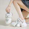 Fashion 2025 New Autumn Women Chunky Sneakers Breathable Mesh Casual Shoes 8CM Heels Fashion Trainers Lace-Up Platform Dad Shoes Woman