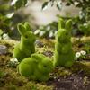 Simulation Moss Easter Decorations Moss Green Easter Bunny Figurines  Garden Decorations