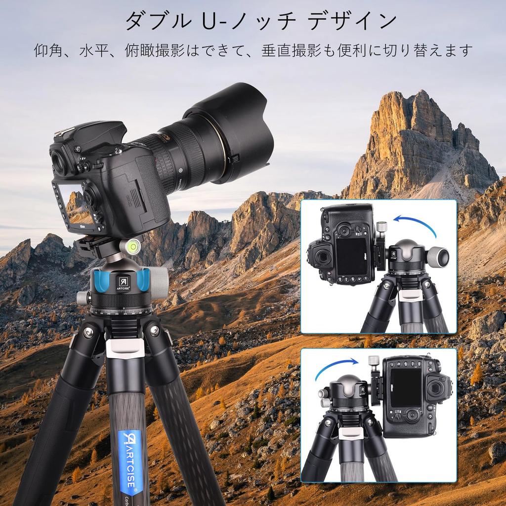 ARTCISE 55mm Ball Machined Panoramic Ball Quick Shoe for and Maximum 40kg Load Capacity Low-Center-of-Gravity Head, CNC-Machine Aluminum, 360°