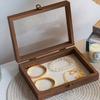Velvet Jewelry Organizer Elegant Ring Display Holder Convenient Wood Jewelry Box Desk