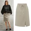 Half-body Skirt Open Short Skirt Female 200 Pounds Spring And Summer Big Yards Elastic Waist One Step Skirt Thin Thin Package Hip Open Fork Skirt