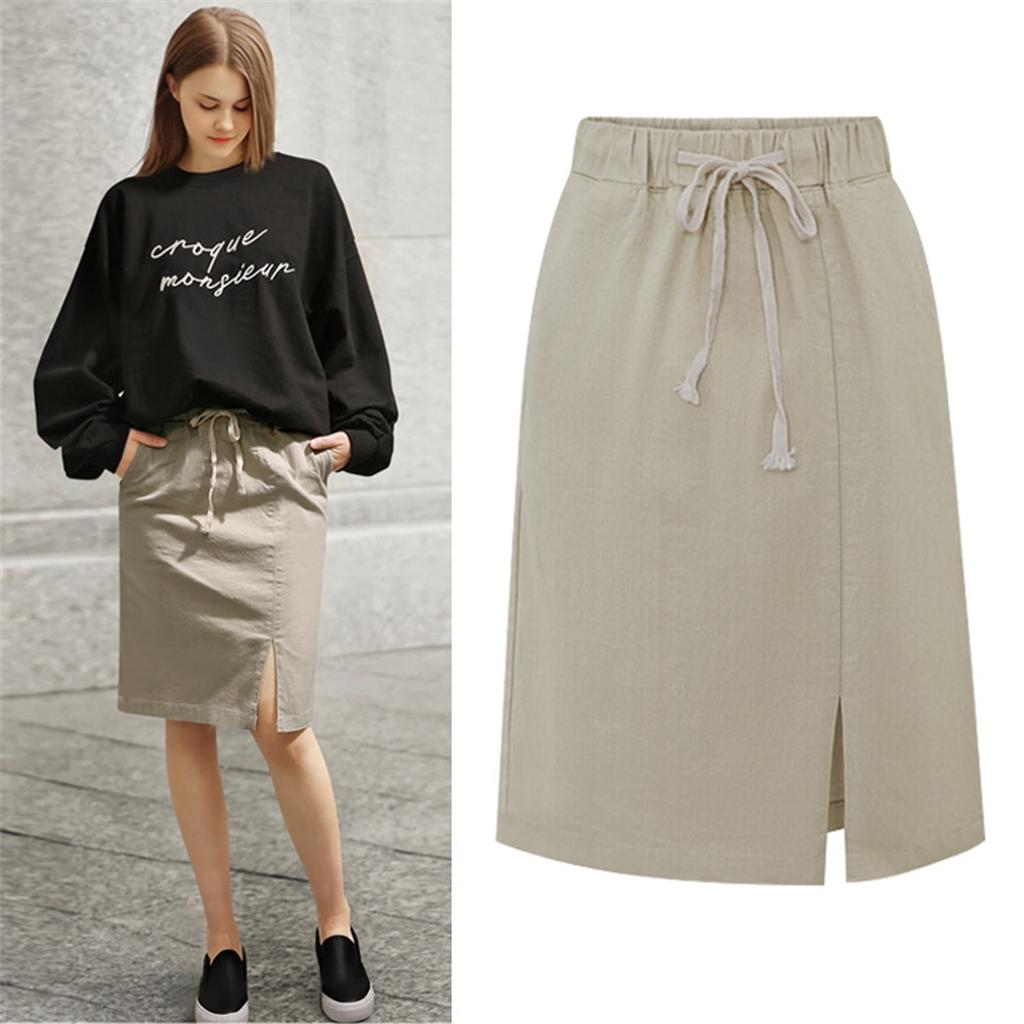 Half-body Skirt Open Short Skirt Female 200 Pounds Spring And Summer Big Yards Elastic Waist One Step Skirt Thin Thin Package Hip Open Fork Skirt