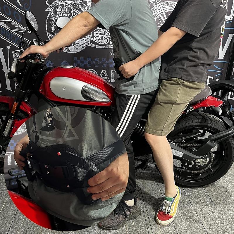 Kids Universal Motorcycle Safety Belt Back Seat Grip Handle Adjustable Non Slip Strap Child Passenger Security for Scooter