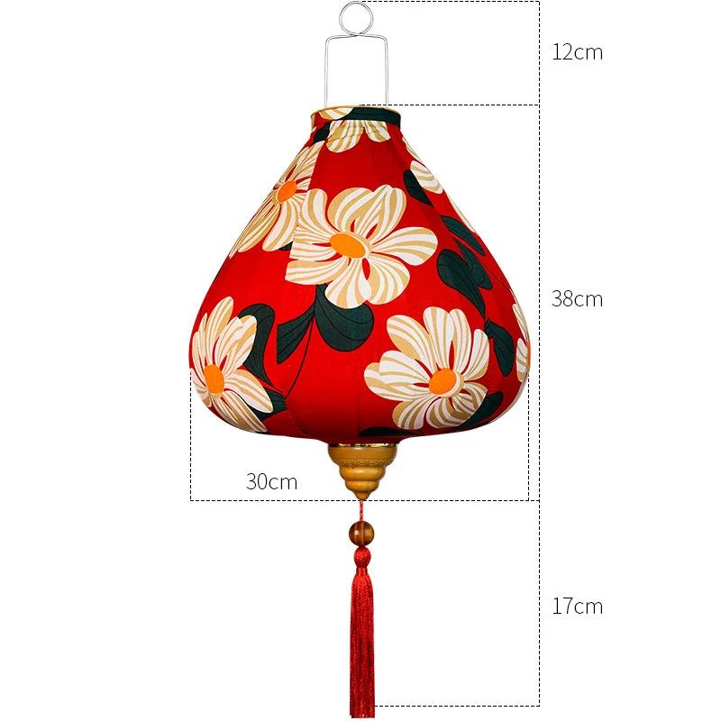 Retro Chinese Fabric Lantern Tea Room Restaurant Japanese Vietnam Lantern Party Festival New Year Decor Hanging Palace Lamp