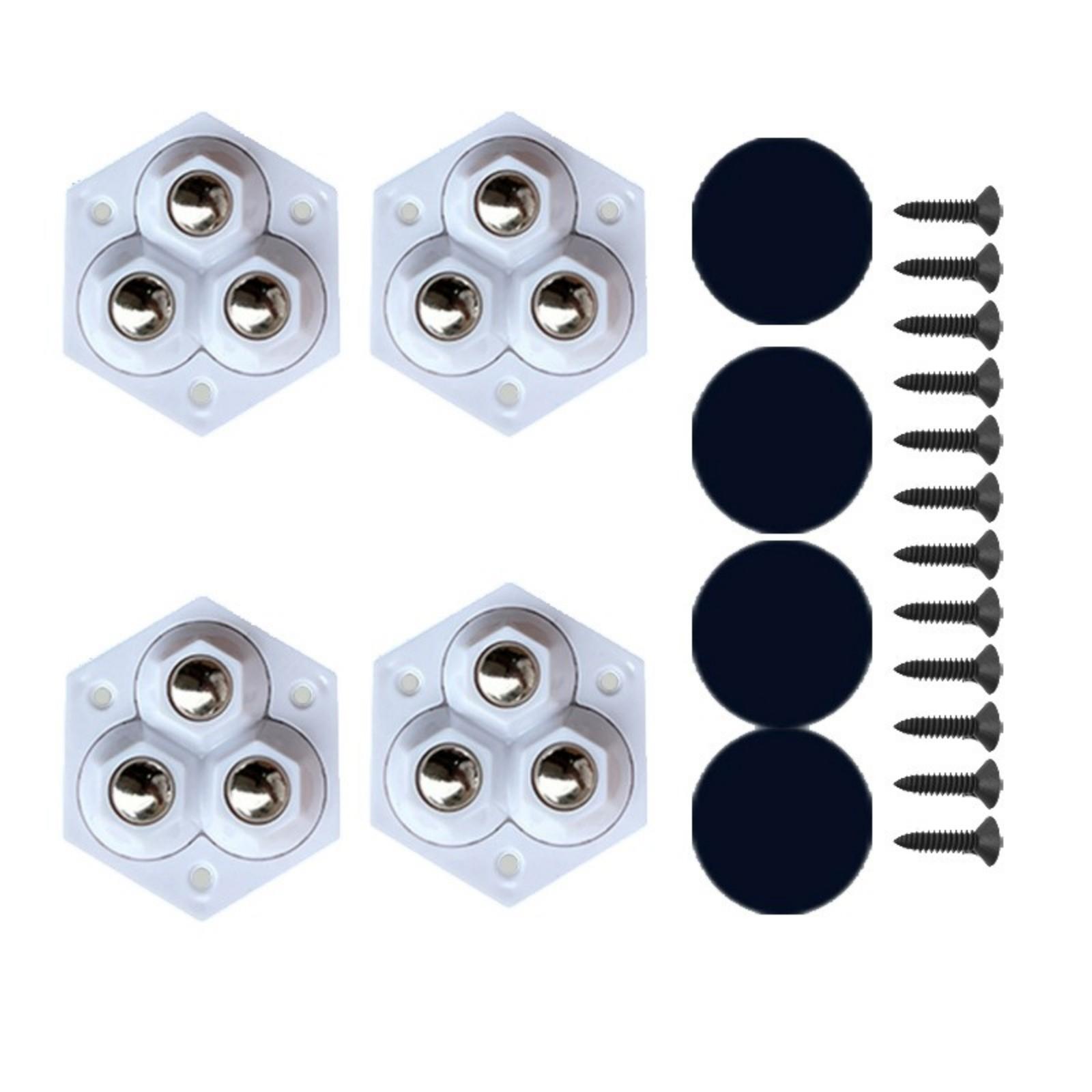 

Упаковка из 4 самоклеящихся мини-колесиков с вращением на 360 градусов для кухонной техники и мебели белый