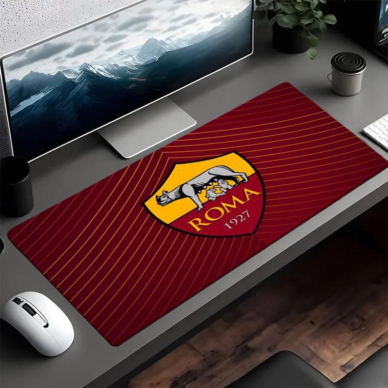 Tappetino per mouse Emblema Football Club Roma, Tappetino per mouse da gioco, Tappetino per tastiera, Decorazione per scrivania per computer portatile, Regalo per tifoso, Regalo di compleanno