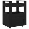 Kitchen Trolley Black Oak Effect 60 X 45 X 80 Cm