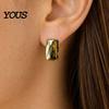 Comfortable Long-lasting Earrings 1 Pair Chunky for Women, Silver/Gold Statement Elegant Lightweight Drop Stud Earrings, Geometric Square Jewelry Gift