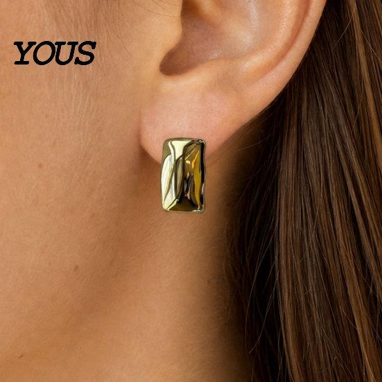 Comfortable Long-lasting Earrings 1 Pair Chunky for Women, Silver/Gold Statement Elegant Lightweight Drop Stud Earrings, Geometric Square Jewelry Gift
