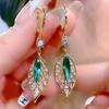 Green Earrings with Fashion and Temperament Women's Wedding Engagement Jewelry Gifts