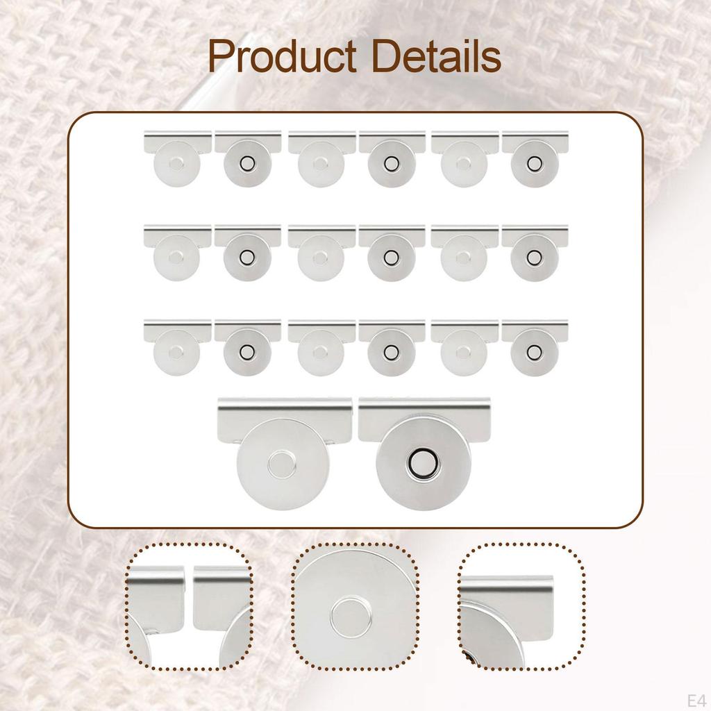 10 Pair Button Bag Hardware Crafts DIY Clip Clasp Buckle Removable for Purses and Tote Snap